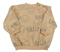 Nové - Marhuľová oversize mikina so smajlíkmi George