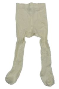 Krémové vzorované punčocháče H&M