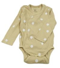 Béžové puntíkaté žebrované zavinovací body Sinsay