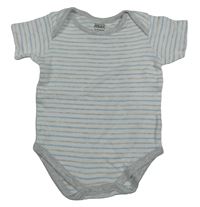 Bílo-šedo-modré pruhované body