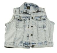 Svetlomodrá rifľová vesta Arizona