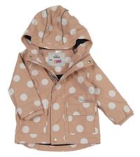 Starorůžová puntíkatá nepromokavá jarní bunda s kapucí Topomini