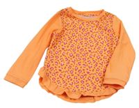 Oranžovo-neonově UV triko se vzorem