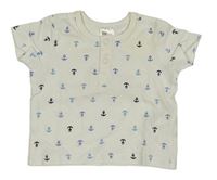 Biele tričko s kotvami H&M