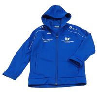 Zafírová športová prepínaci mikina s potlačou a kapucňou Jako