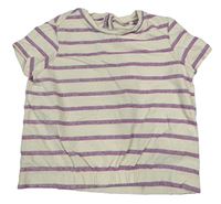 Béžovo-fialové pruhované teplákové tričko Only