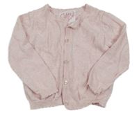 Světlerůžový melírovaný propínací svetr Primark