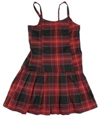 Čierno-červeno-biele kockované šaty H&M