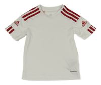 Bílé sportovní funkční tričko s logy Adidas