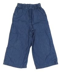 Modré culottes kalhoty riflového vzhledu