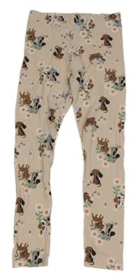 Béžové kvetované legíny so psy H&M