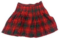 Červeno-čierno-zelená kockovaná skladaná sukňa George