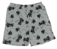 Sivo-čierne pyžamové kraťasy s palmami Primark