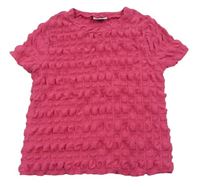 Fuchsiové muchlané tričko Matalan