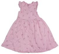 Svetloružové šaty s jednorožcami H&M