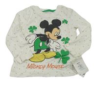 Biele vzorované tričko s Micekym zn. Disney