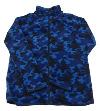 Modro-čierna army fleecová propinaci mikina Y.F.K.