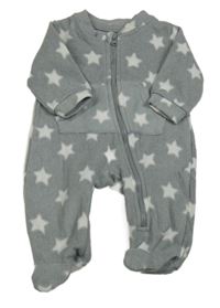Sivý fleecový overal s hviezdičkami