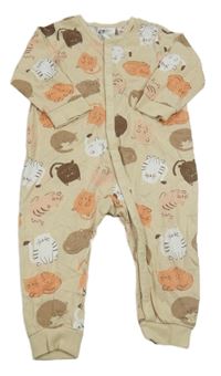 Béžový overal s kočkami H&M