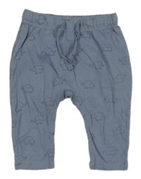 Modré ľahké tepláky so slonmi H&M