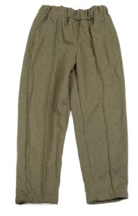 Khaki-černé vzorované úpletové kalhoty shein