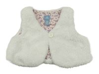 Biela kožušinová podšitá vesta GAP