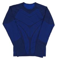 Tmavomodré vzorované thermo triko 