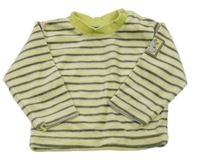 Zeleno-béžová pruhovaná zamatová mikina Topolino