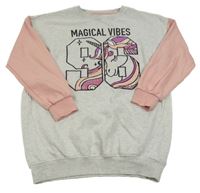 Sivo-ružová mikina s číslom F&F