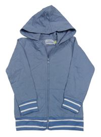 Modrá prepínaci mikina s kapucňou