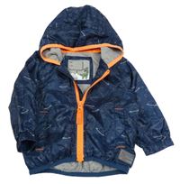 Tmavomodrá ľahká šušťáková bunda s vesmírom a kapucňou Mothercare