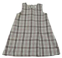 Sivo-čierno-červené kockované vlnené šaty H&M