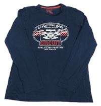 Tmavomodrá tričko s potlačou