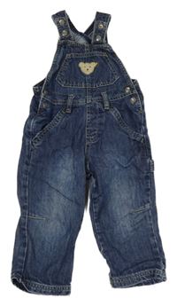 Tmavomodré laclové rifle s medvědem 