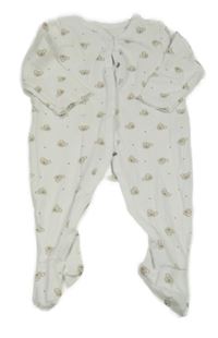 Biely rebrovaný overal s medveďmi C&A