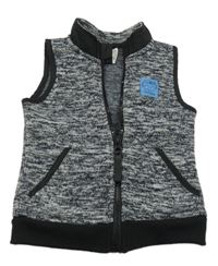 Čierno-sivá melírovaná pletená thermo vesta Pep&Co