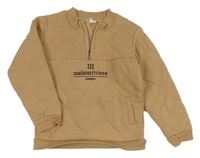 Hnedá prešívaná mikina s nápisom River Island