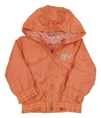 Oranžová šusťáková jarní bunda s kapucí nkd