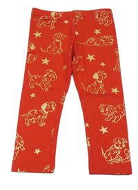 Červené legíny so zlatými dalmatiny Disney