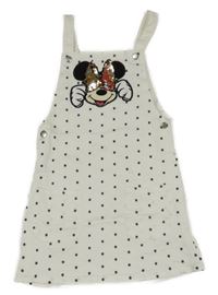 Nové - biele bodkovaná é plátenné na traké šaty s Minnie George