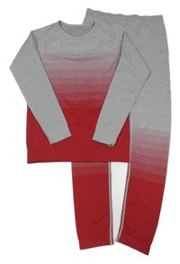 2 set - šedo-vínové thermo triko + thermo kalhoty Crivit