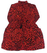 Červeno-čierne vzorované prepínaci ľahké šaty George