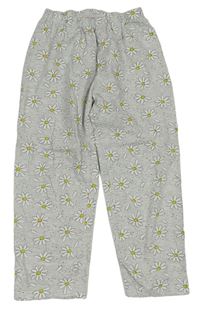 Světlešedé melírované květované pyžamové kalhoty Primark