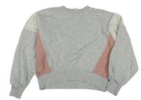 Svetlošedá -bielo-ružová crop mikina H&M