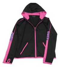 Černo-růžová propínací sportovní mikina s kapucí Primark