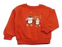 Červená mikina s tučňáky Primark