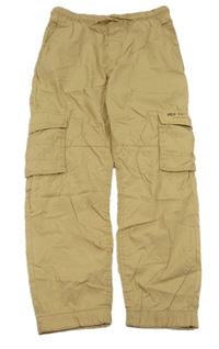 Béžové šusťákové cargo cuff kalhoty H&M