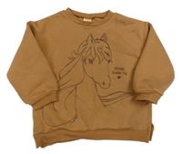 Hnedá mikina s koněm