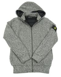 Sivý meírovaný prepínaci zateplený sveter s kapucňou Next