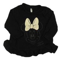 Černá úpletová tunika s Minnie a volánky George